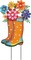 Garden Decor for Outside, 26” Decorative Garden Stakes Metal Boot with Flowers for Spring Decor, Yard Art Stakes for Outdoor Lawn Backyard Porch Pathway Garden Decorations
